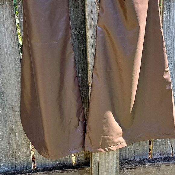 🦋NWT Y2K Faux leather high rise bell bottoms rich chocolate brown boho size M - Picture 7 of 9